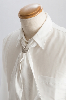 白いバラ柄 スカーフタイ メンズ【通販、販売、メンズ、ステージ衣装